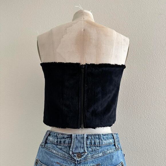 handmade black fuzzy tube crop top - Picture 4 of 10